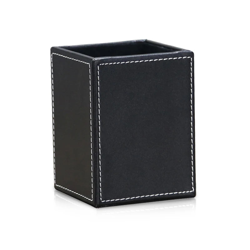 High-End Business Leather Office Supplies Set, Pen Holder, Desktop File Cabinet, Desktop Storage Box