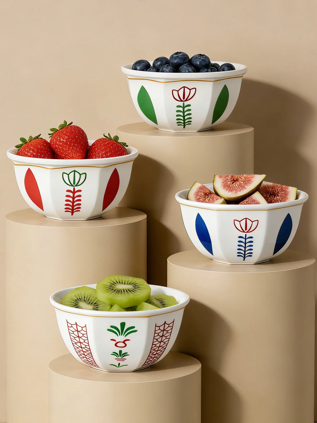 1 piece dessert bowl/cup set, Middle Eastern style (tulip or coconut tree pattern), can be used as a tray for placing snacks and