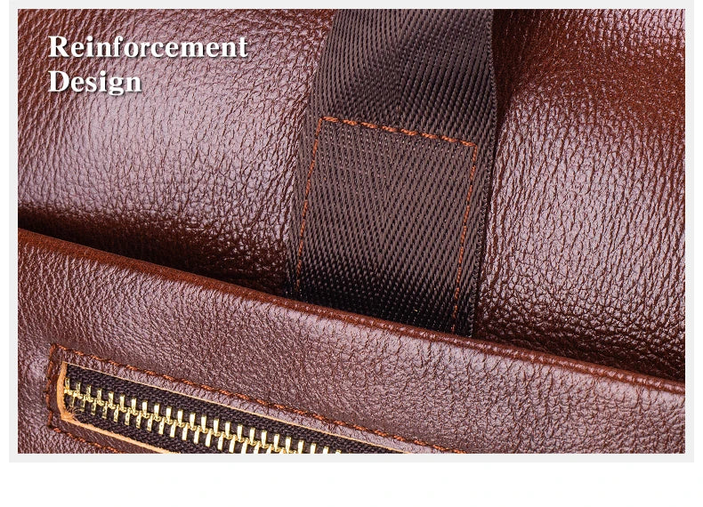 Men's Genuine Leather Laptop Bag Vintage Business Briefcase Shoulder Handbag Messenger Computer Bag Work Travel