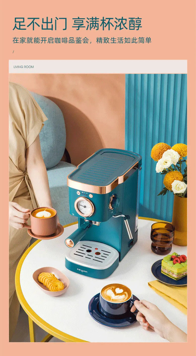 Coffee machine Household Italian high pressure steam beating milk foam grinding beans freshly brewed coffee coffee machine new