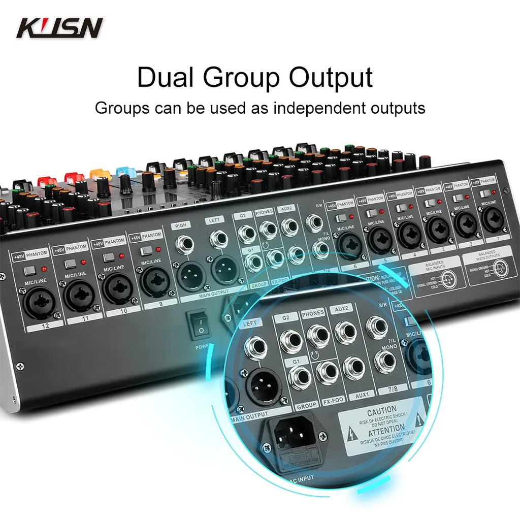 12 Channel 99 DSP Digital Mixer Professional Powered Audio Mixing Console Power Soundcraft Sound Mixer with Bluetooth USB