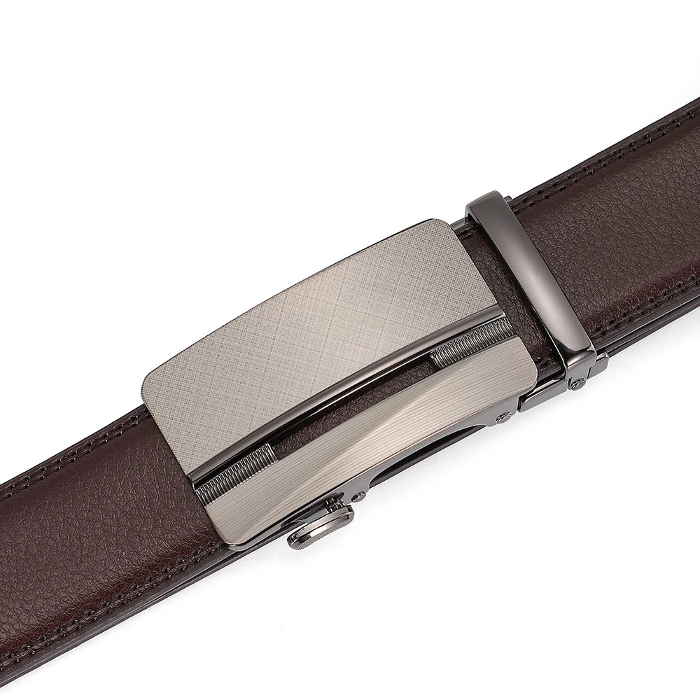 Business Dress Belt Men Soft Genuine Leather Automatic Buckle Trouser Belt  High-end Men Belt Great Gift for Men Waist Strap