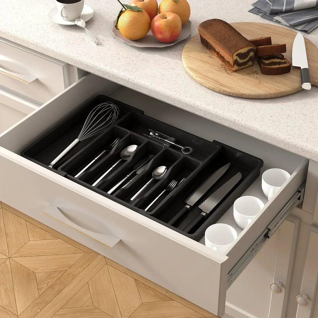Silverware Organizer Expandable Kitchen Utensil Drawer Organizer Large BPA Free Adjustable Cutlery Silverware Tray