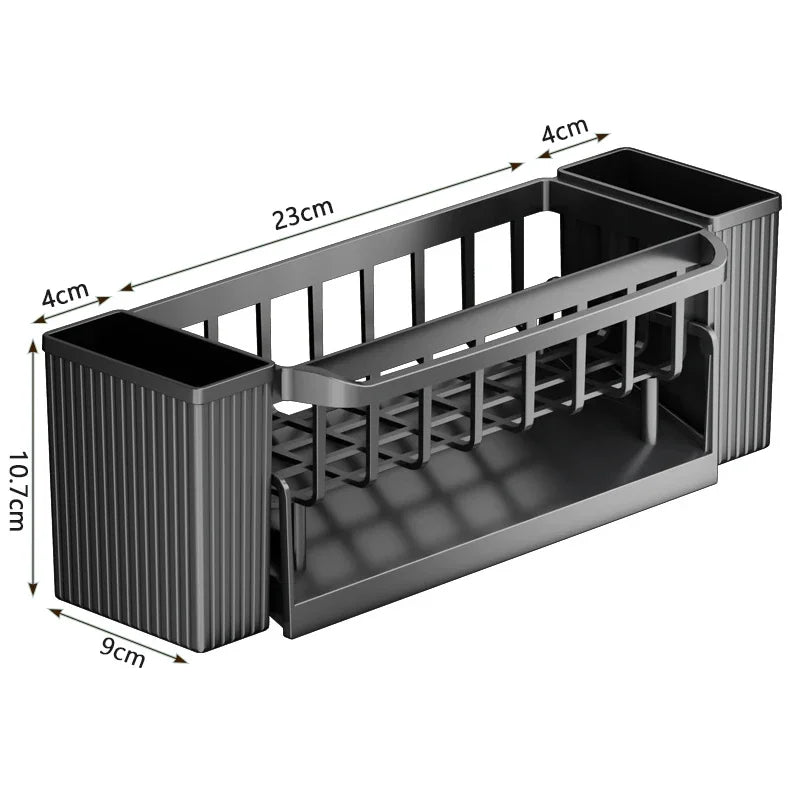 Kitchen Cleaning Tools Storage Rack Cleaning Sponge Cleaner Drainage Rack Plastic Multifunctional Dishcloth Rod Cutlery Holder
