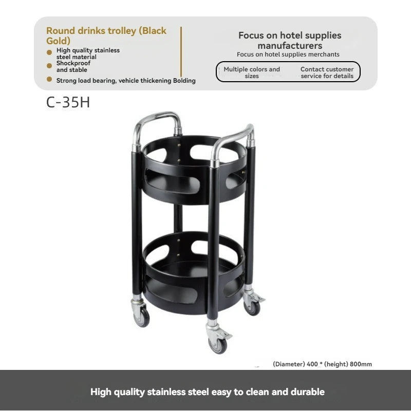 Luxury Modern Restaurant Food Trolley High Quality Commercial Stainless Steel and Iron for Hotel and Dining