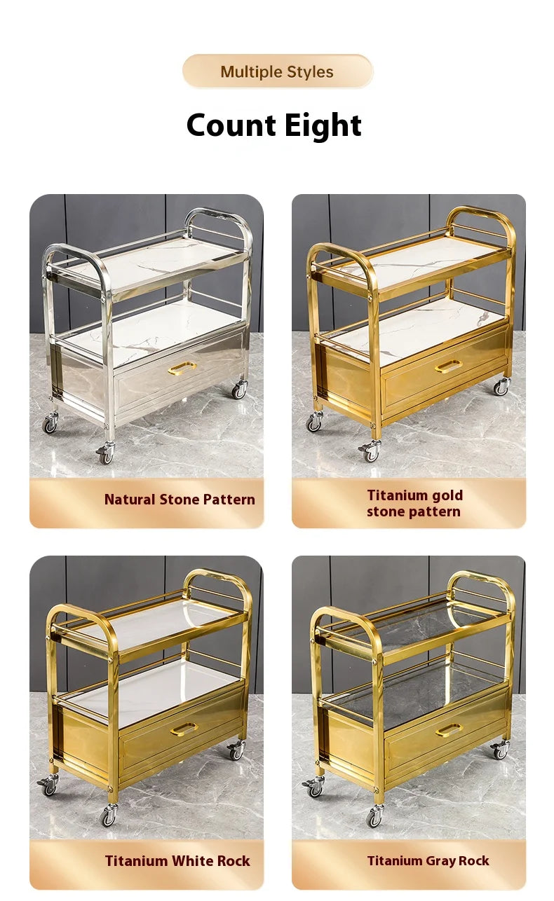 Stainless Steel Utility Cart Restaurant Bar and Hotel Dining Wine Cart Second-Hand Mobile Food Delivery Trolley