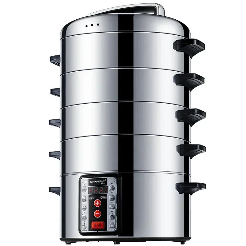 220V Electric Steamer Multifunctional Household and Commercial Stainless Steel Multi-layer Large-capacity Electric Steamer AD