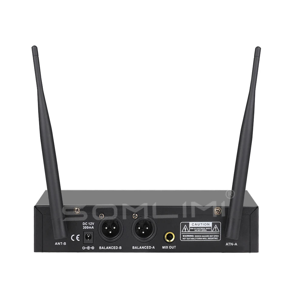 SOMLIMI 500-599MHz UHF SKM9100/SKM9000 Stage Performance Home KTV Professional Dual Wireless Microphone Dynamic Material Metal