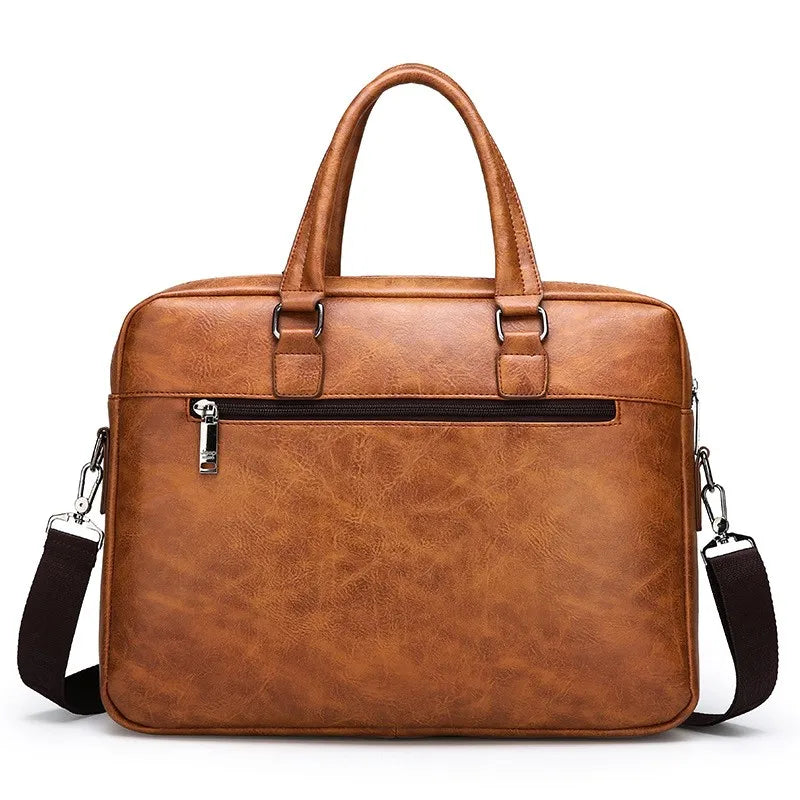 Men Waterproof Business Briefcase Large Capacity Laptop Shoulder Crossbody Commute Bag