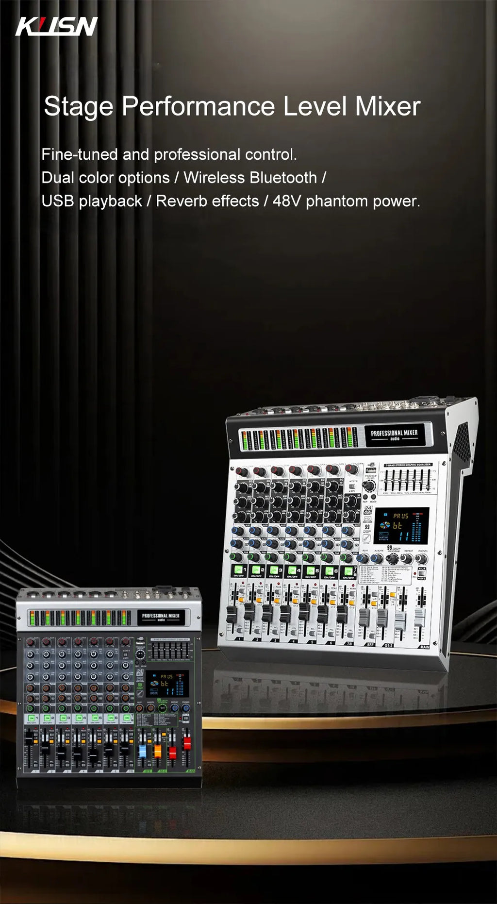 12 Channel 99 DSP Digital Mixer Professional Powered Audio Mixing Console Power Soundcraft Sound Mixer with Bluetooth USB