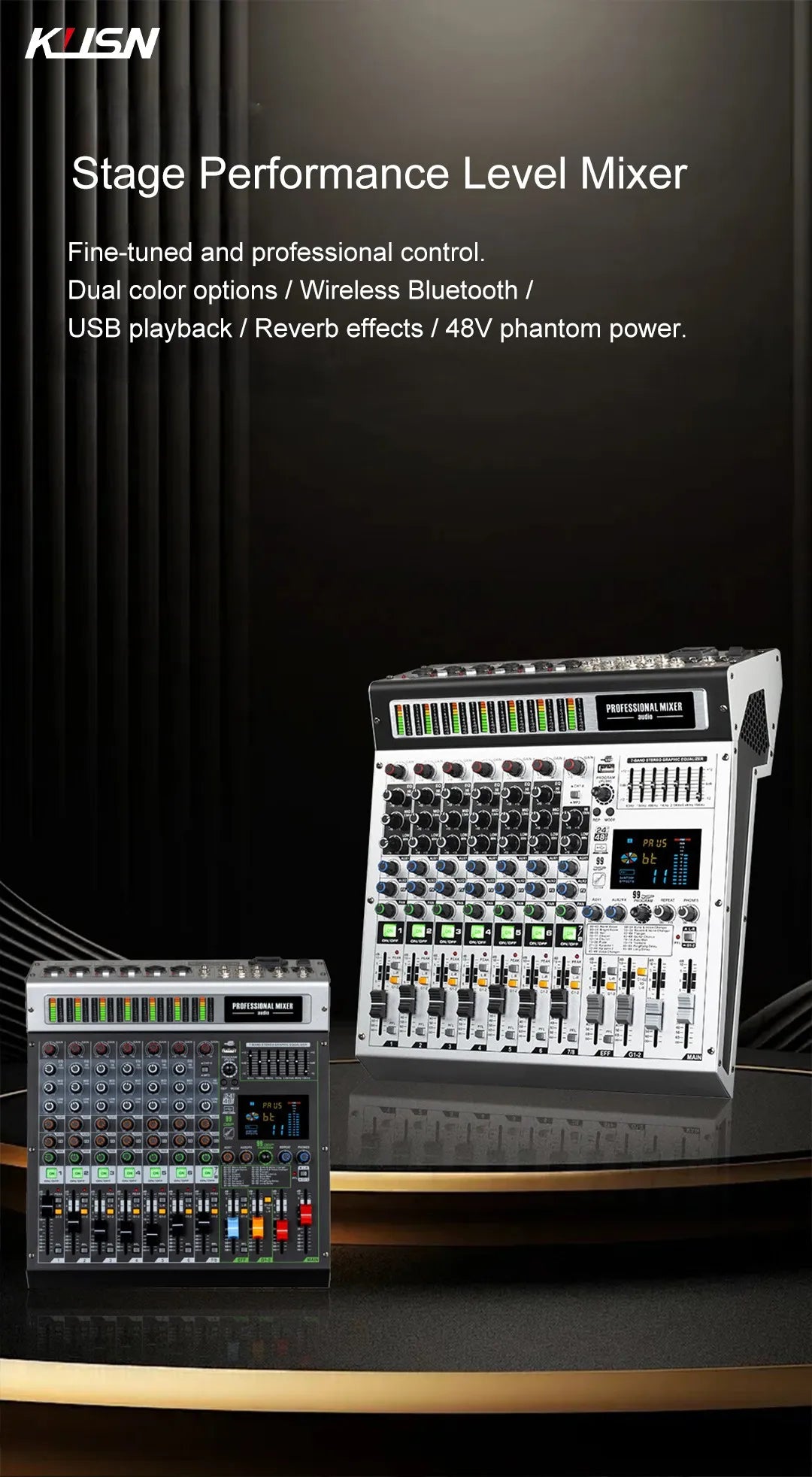 12 Channel 99 DSP Digital Mixer Professional Powered Audio Mixing Console Power Soundcraft Sound Mixer with Bluetooth USB