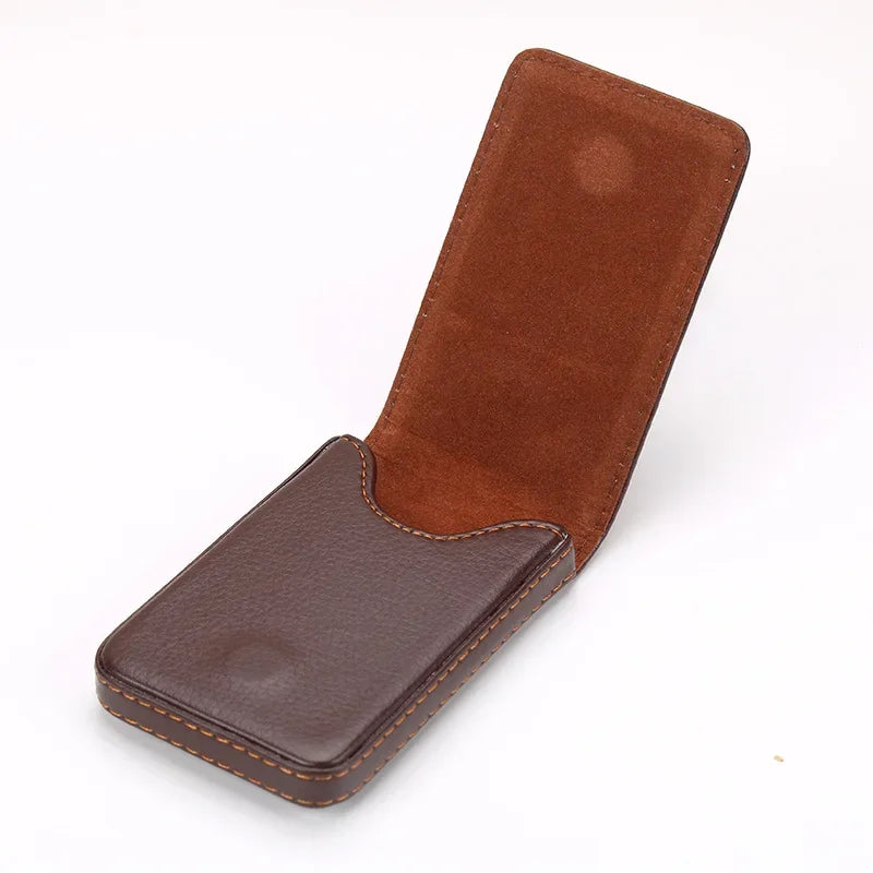 Vertical Version PU Leather Business Card Case Business Card Holder Pocket Business Office Name Card Holder With Magnetic Shut