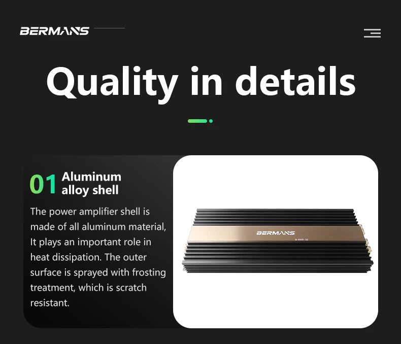 Competition grade 6500W mono car audio amplifier, low distortion, smooth sound quality, 0.5,1 ohm single-stage D high-power car
