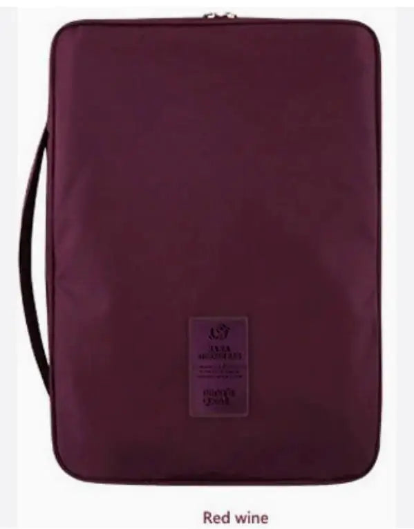 Burgundy Outdoor Shirt Bag, Business Tie Bag, Multifunctional Storage Bag for Business Trips, Clothing Organizer Tote Bag