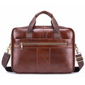 Men's Genuine Leather Laptop Bag Vintage Business Briefcase Shoulder Handbag Messenger Computer Bag Work Travel