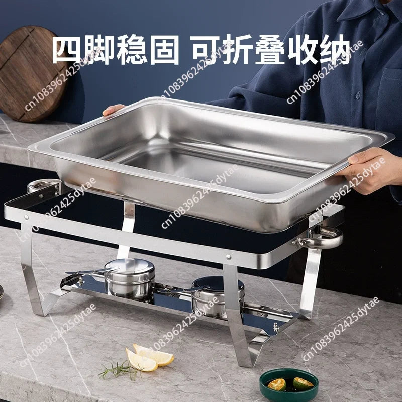 Chafing Dish Buffet Set,, Rectangle Catering Warmer Server with