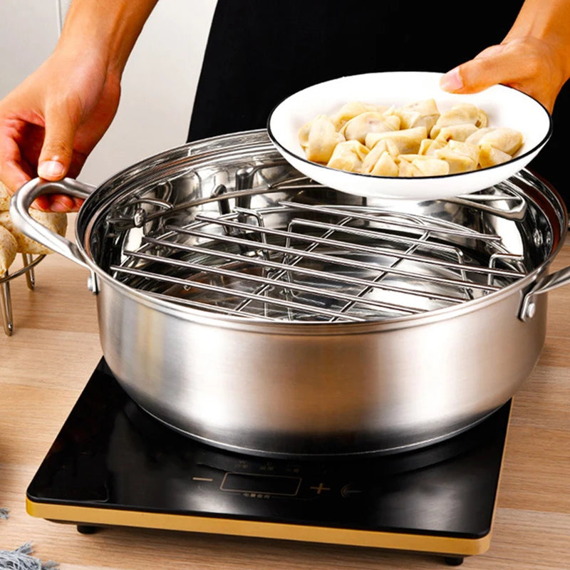 【S】Stainless Steel Cookware Steamer Rack Cooking Baking Pot Stand Airfryer Grill Food Accessories Kitchen Steaming Racks