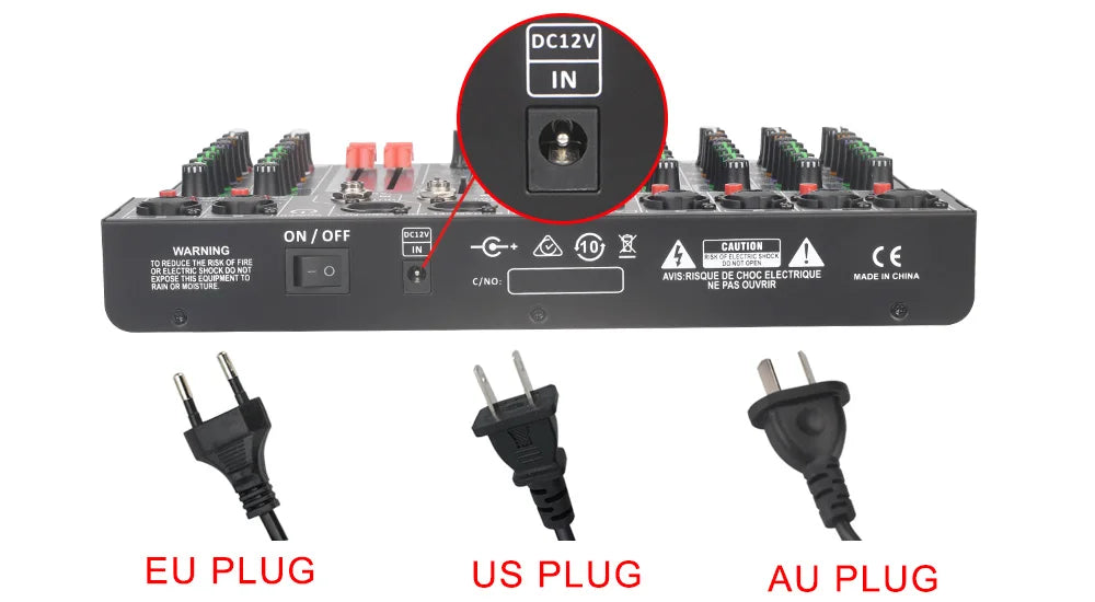 LOMEHO 7 Band EQ Audio Sound Mixer Table 6/8 Channel Mixing DJ Console with USB 2 AUX Output Individual 48V 99 Effect  AM-GT6/8
