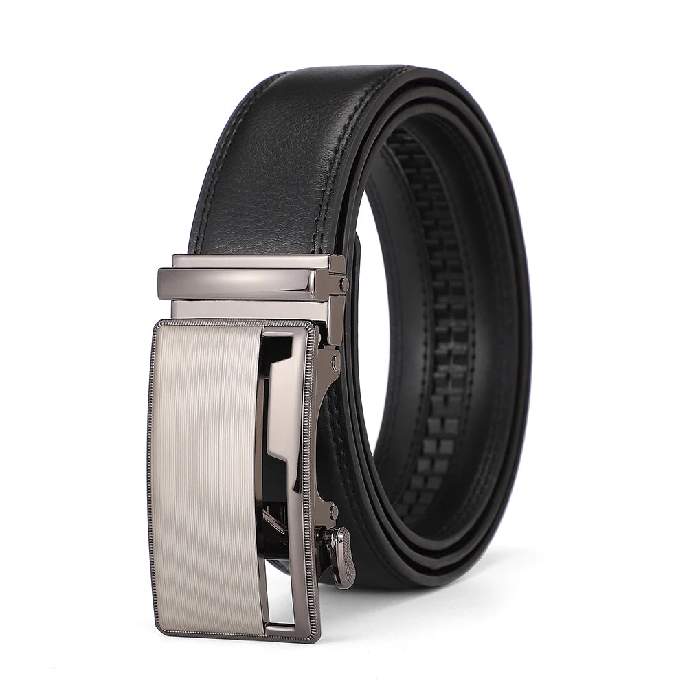 Business Dress Belt Men Soft Genuine Leather Automatic Buckle Trouser Belt  High-end Men Belt Great Gift for Men Waist Strap