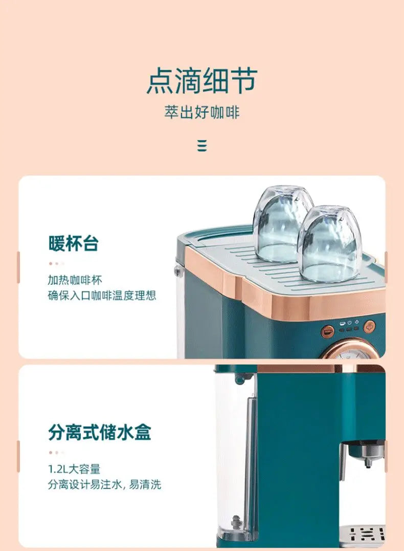 Coffee machine Household Italian high pressure steam beating milk foam grinding beans freshly brewed coffee coffee machine new