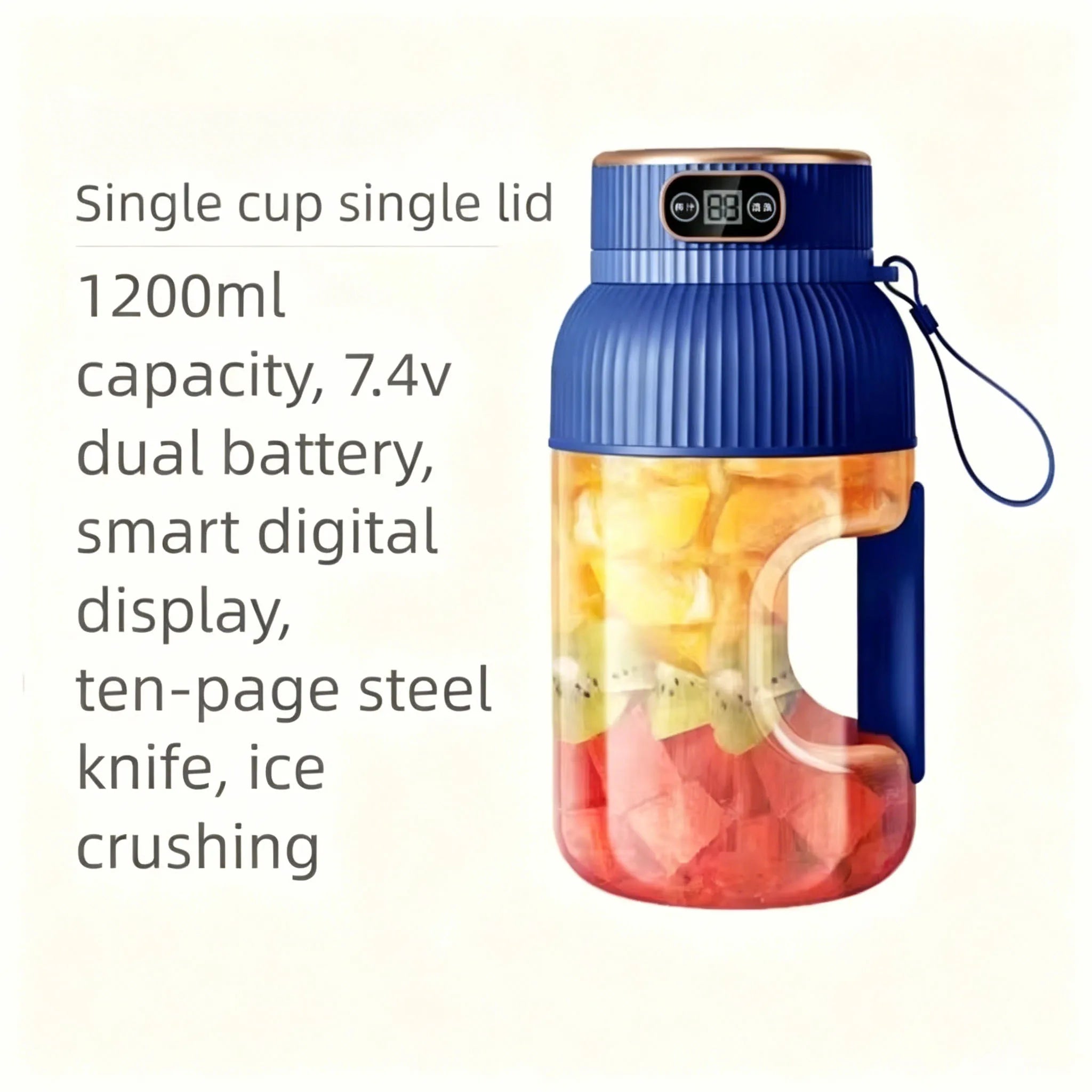 Fruit Juicer Cup Portable Electric Fruit Mixer Stirrng Cup Large Capacity Smoothie Quick Making Bottle Suitable Juice Production