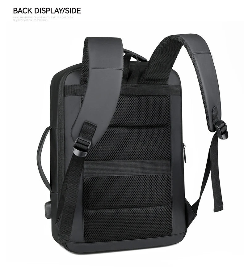 Business Commuter Men's Backpack, Multifunctional Laptop Bag, Solid Color, Simple Men's Backpack