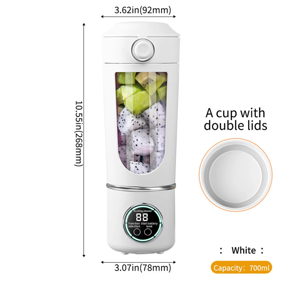 Electric juicer, portable digital blender, USB charging juicer, suitable for making smoothies, milkshakes, and fruit juices