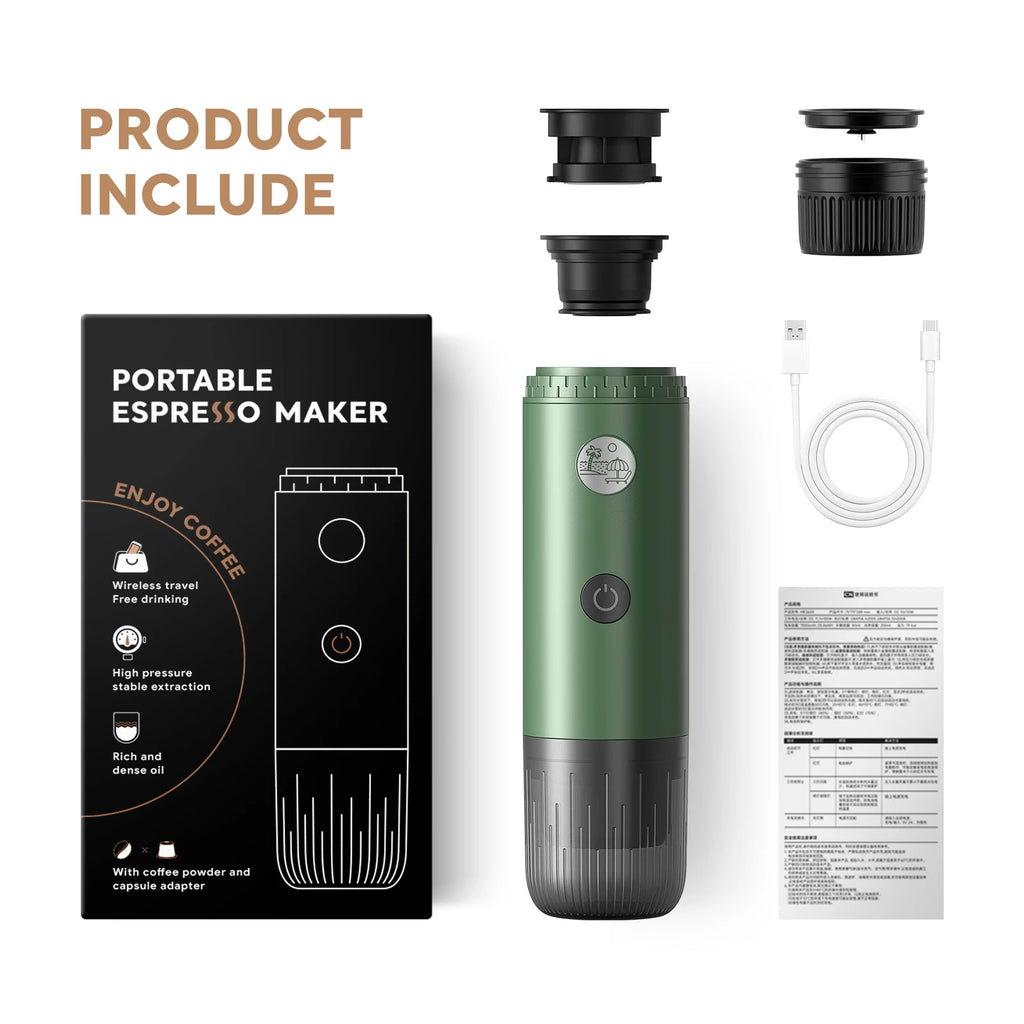 Portable Espresso Machine 3-in-1 Travel Coffee Maker for Camping Hiking Office Self-Heating with USB-C 2026new