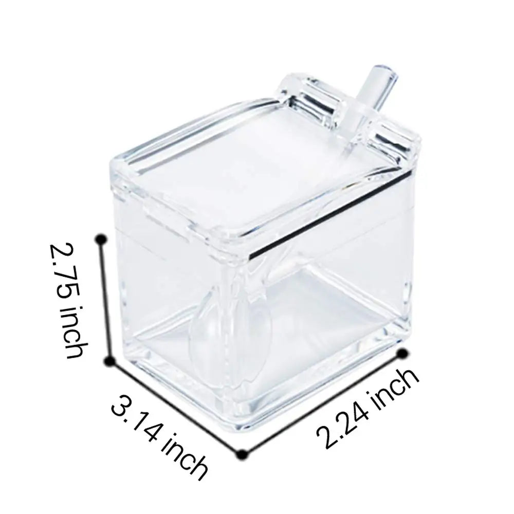 Kitchen Accessories Gourmet Acrylic Seasoning Box with 4 Serving Spoons Spice Jar Set Condiment Cruet Bottle Kitchen Supplies