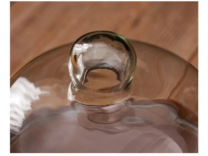 Cake Display Stand Fruit Plate with Cover Food Glass Cover Transparent Display Cake Plate Desserts Dish Cutlery Kitchen Utensils