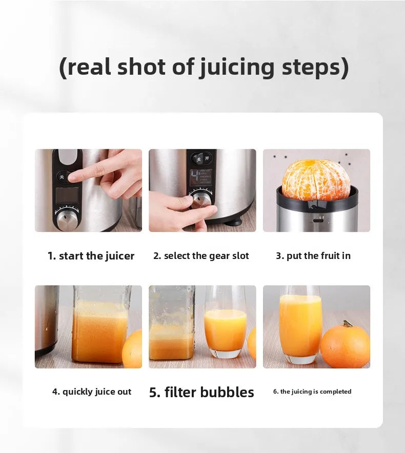 Juicer Machine, 1250W High-Speed Blender for Fruits/Vegetables, BPA-Free 304 Stainless Steel, Easy Clean & Quiet, Household