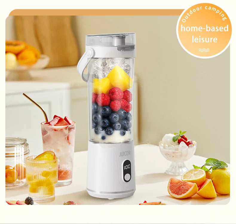 Portable Electric Juicer Small Household Rechargeable With Digital Display Vegetables Fruit Blender Juice Cup For Juicing