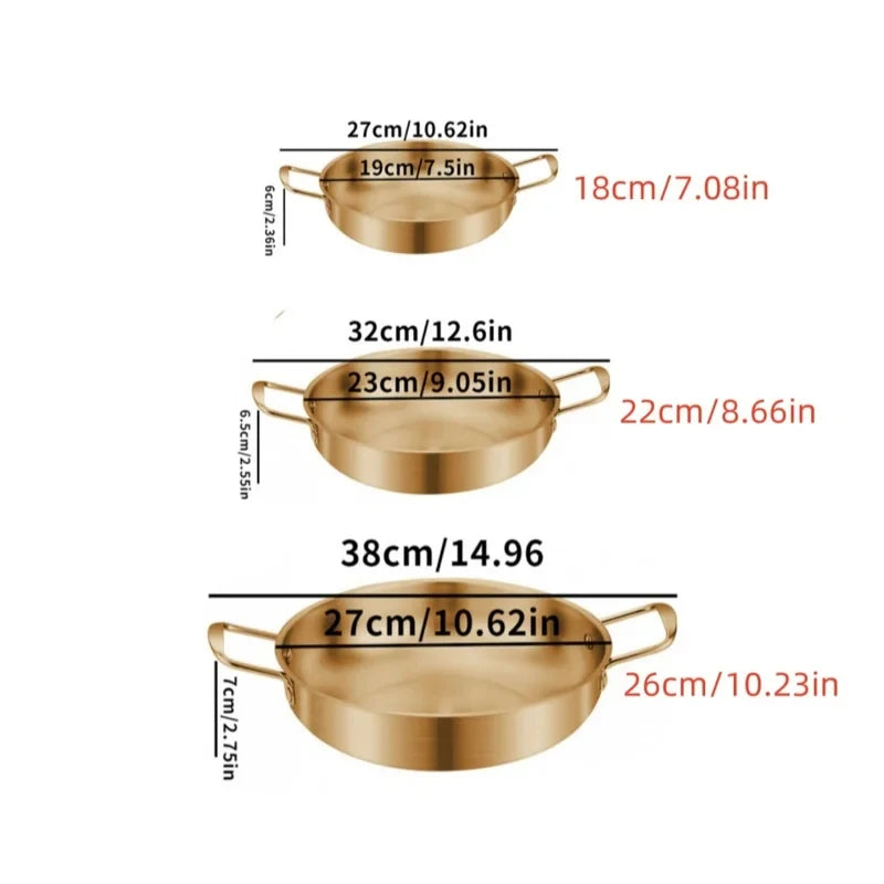 Stainless Steel Cookware Set - Multi-Purpose Saucepan, Paella & Skillet for Home Cooking, Picnic & Seafood