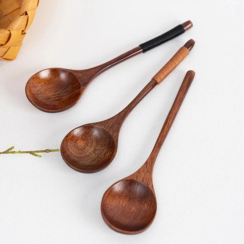 Spoon Wooden Spoons for Cooking Utensil Ice Cream Coffee Tea Soup Spoon Dinner Tableware Kitchen Teaspoon Catering Supplies