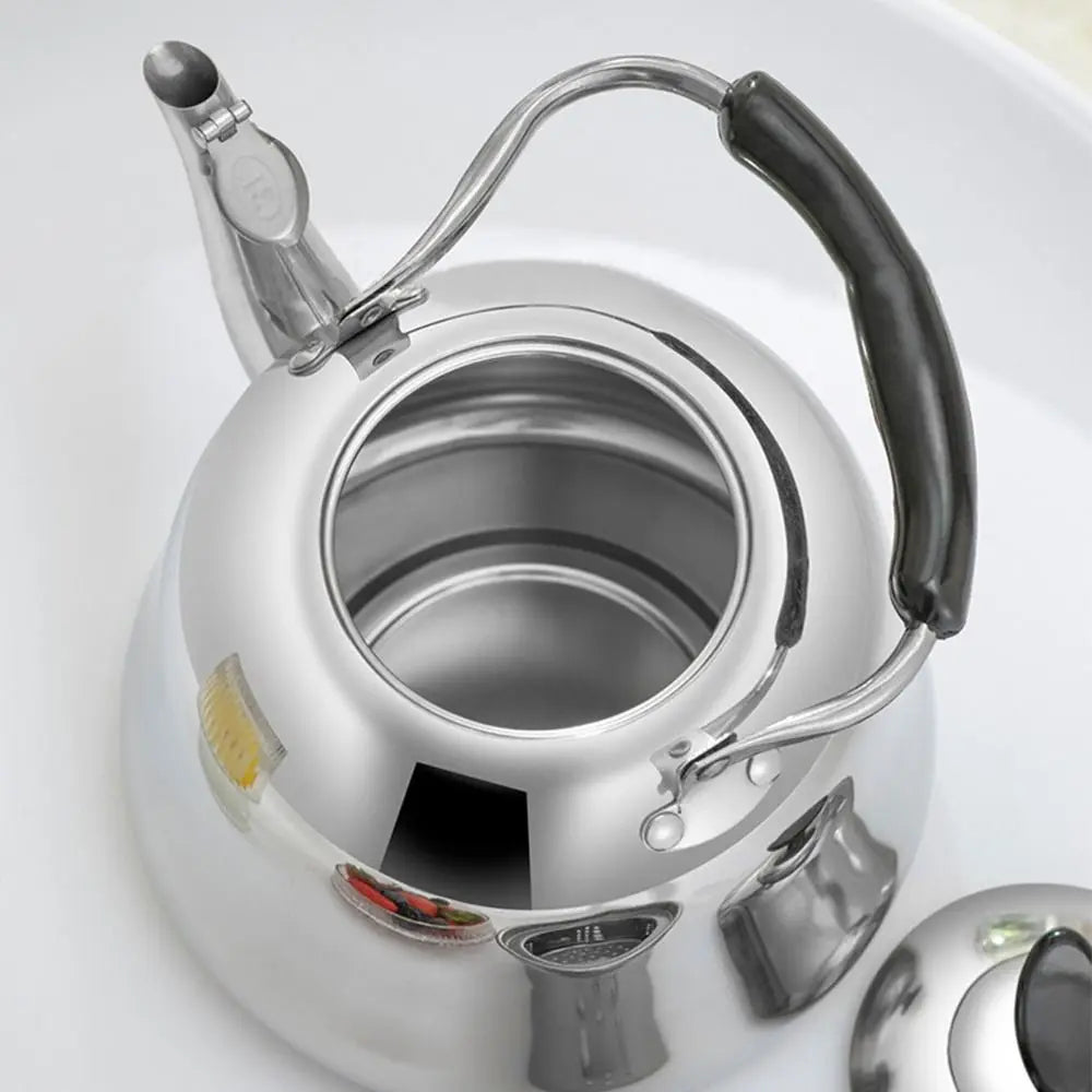 Stainless Steel Whistling Teakettle Large Capacity Fast Heating Base Tea Kettle Thickened Gas Stove Induction Cooker
