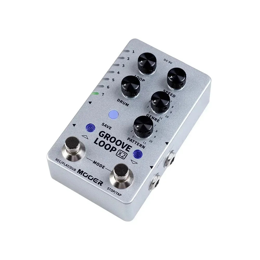 Mooer Groove Loop X2 Stereo Looper With 14 Save Slots Drum Machine Pedal 121 Different Drum 10-minute Capacity Per Track