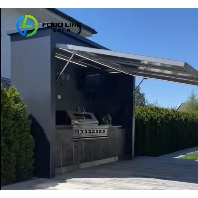 Custom Stainless Steel Barbecue Storage Cabinet for Outdoor Kitchen Garden Wind and Rainproof  Kitchencamping Kitchen Storage