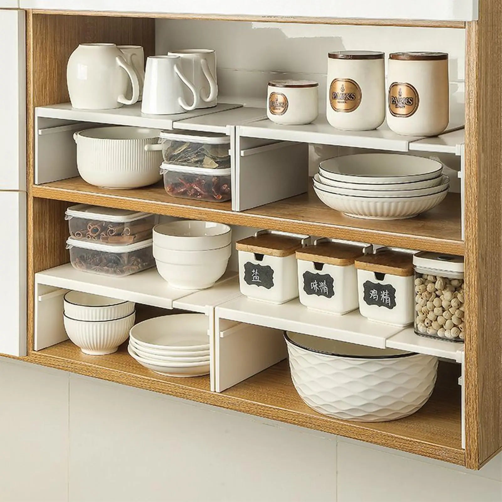 Retractable Kitchen Shelf Household stackable Cabinet Layered Easy installation Space saving Storage Rack Fridge Organizer