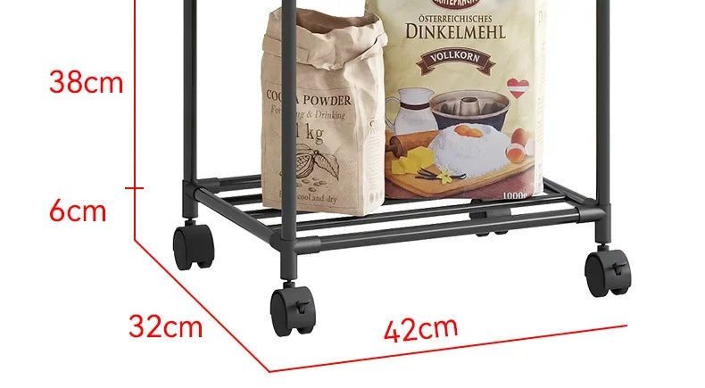 Kitchen multi-layer floor storage rack, household removable storage rack integrated wall rack