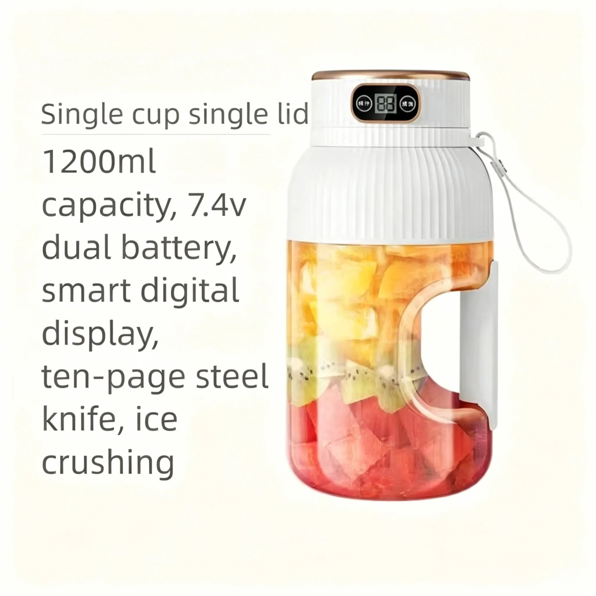 Fruit Juicer Cup Portable Electric Fruit Mixer Stirrng Cup Large Capacity Smoothie Quick Making Bottle Suitable Juice Production