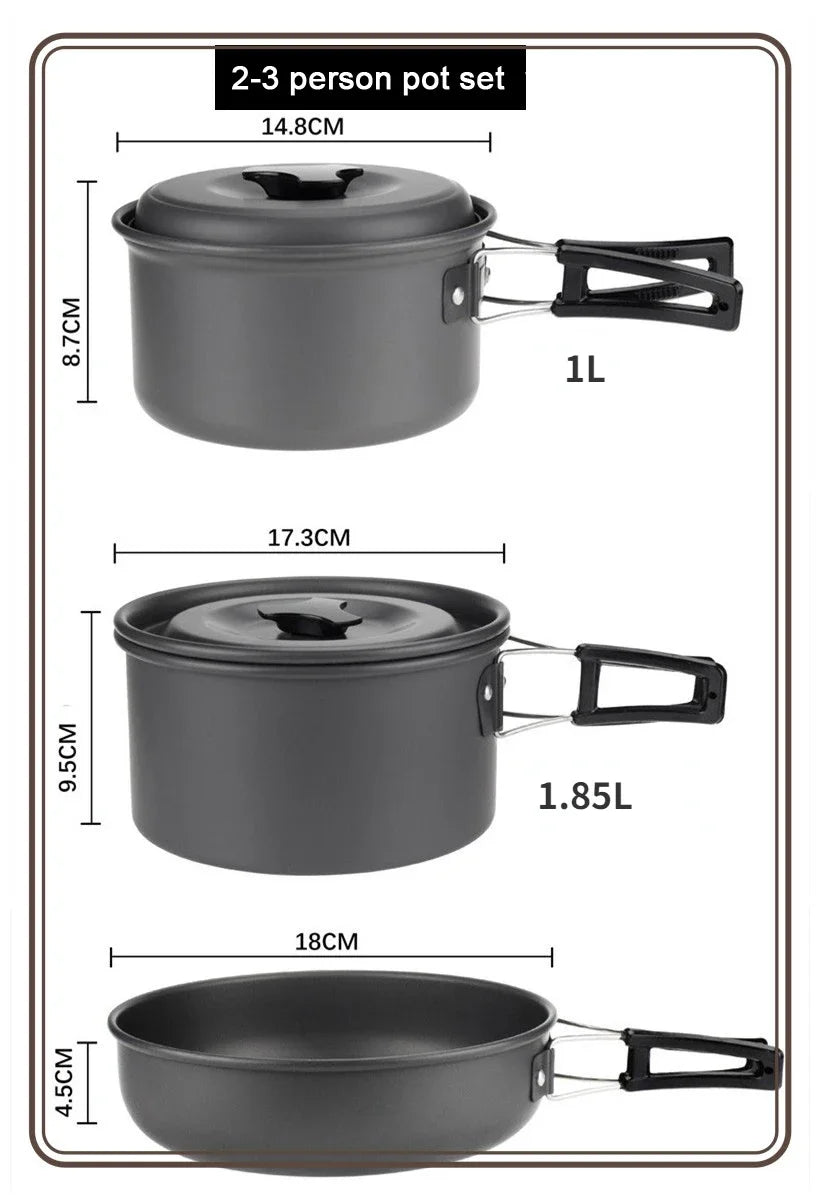 Lightweight and Portable Camping Cookware Set, Pot and Pan with Carrying Bag, Perfect for Outdoor Camping