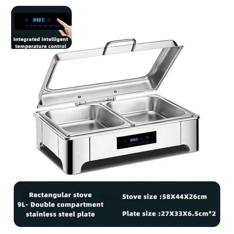 Commercial Hotel & Restaurant Stainless Steel Electric Buffet Food Warmers Hot Pot & Chafing Dish Cooking Equipment