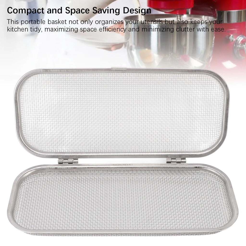 Dishwasher Basket Safe Thorough Cleaning Dishwasher Silverware Holder Mesh Drain Multifunctional Rectangular for Small Items