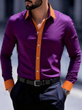 Men's Business Shirt: A fitted office shirt with a classic collar design, machine-washable polyester fabric. Fast shipping.