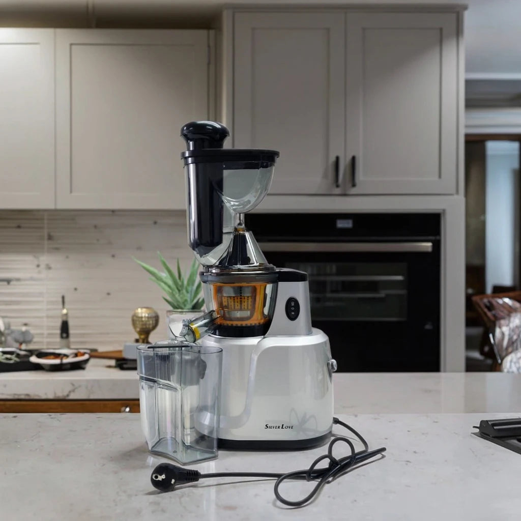 Automatic Juicer for Home Use Capable of Separating Solid and Liquid Components and Capable of Making Juice