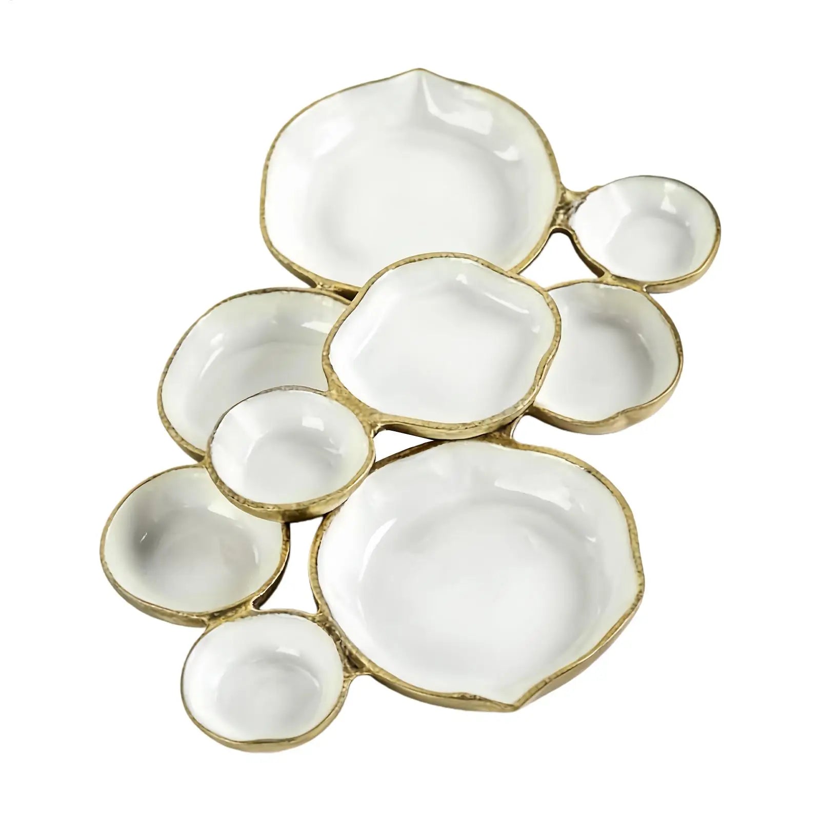 Cluster Serving Bowls 9-Grid Plate Decorative Dessert Plate Multi Bowl Platter With Compartments For Fruit Candy Meals