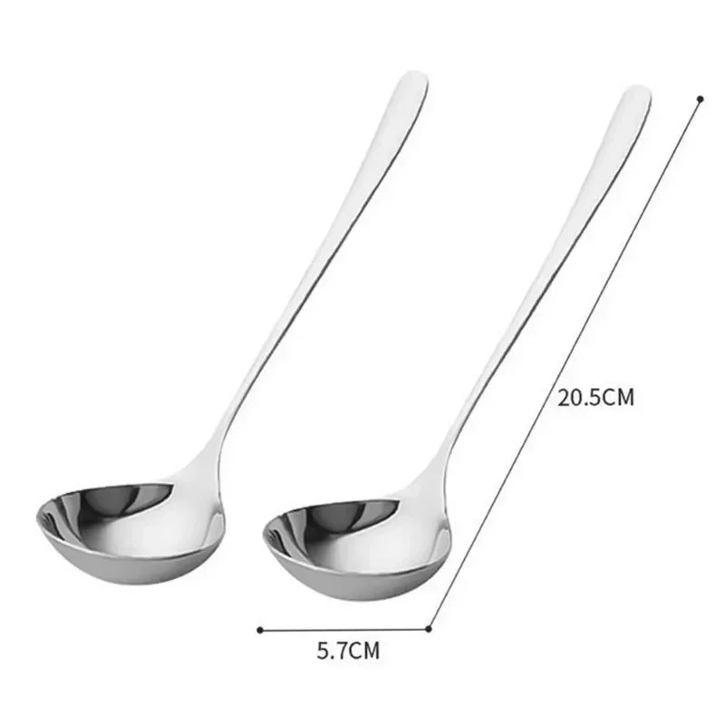2/1Pcs Stainless Steel Spoon Thicken Long Handle Soup Spoons For Hot Pot Scoops Colander Home Kitchen Tableware Cooking Utensils