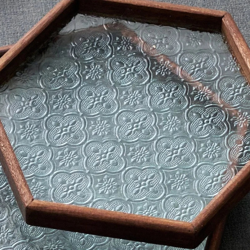 Table Organizer Tray Storage Tray Walnut Wood Tray For Cutlery Serving Spoons Cooking Utensils Teapot Teacup Snack ﻿Tray