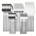 30 Piece Silverware Set for 6, Premium Stainless Steel Cutlery Set with Square Edge, Include Fork, Knife, Spoon, Mirror Finished
