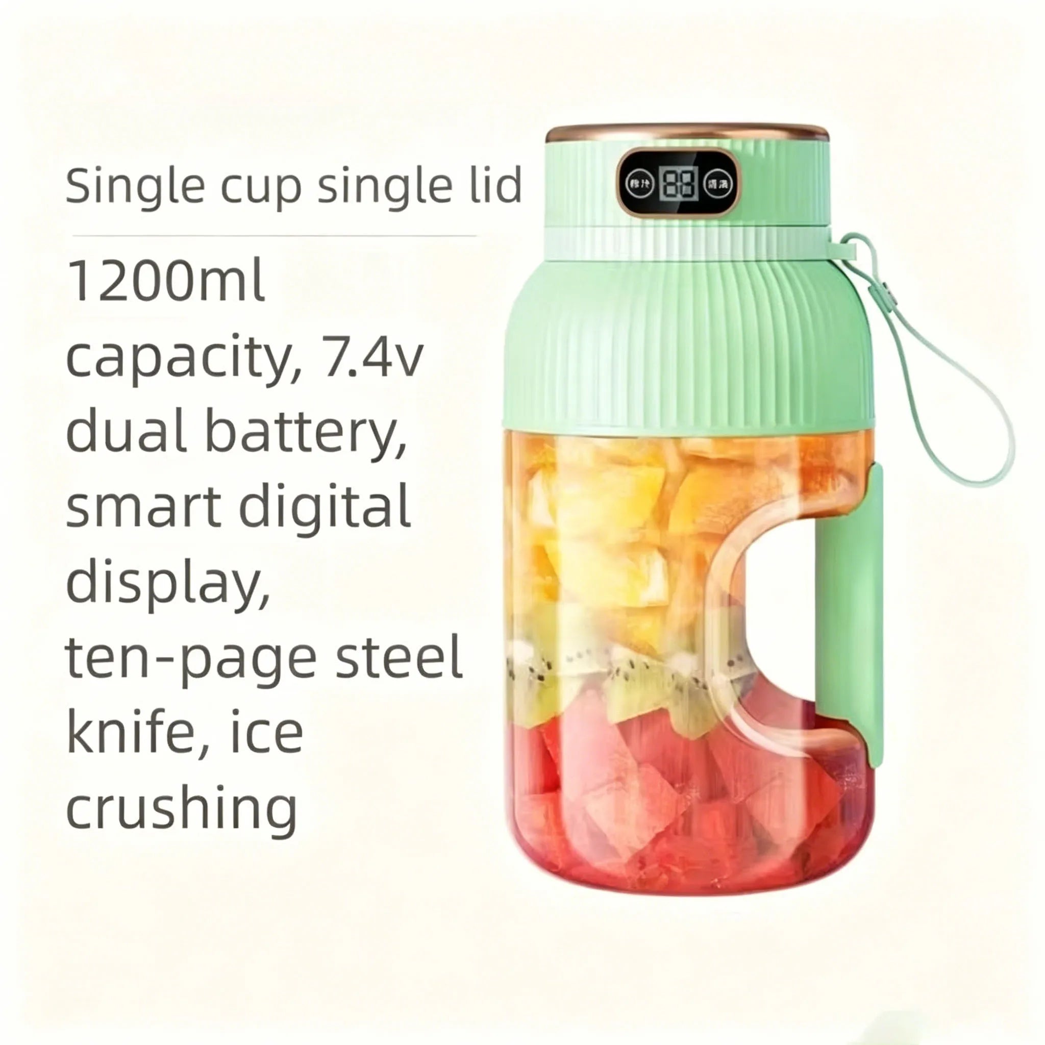 Fruit Juicer Cup Portable Electric Fruit Mixer Stirrng Cup Large Capacity Smoothie Quick Making Bottle Suitable Juice Production